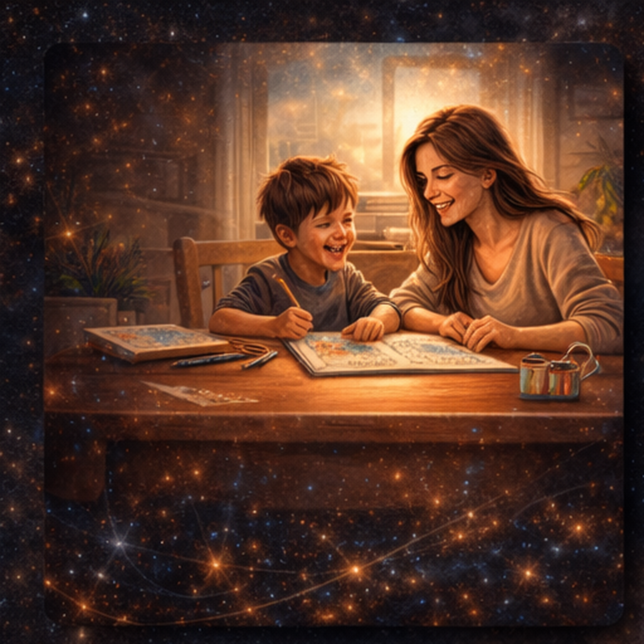 Мама и мальчик занимаются